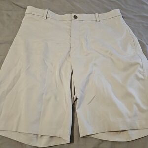 Nike Dri-Fit UV Flat Front Chino Golf Shorts Bone Khaki Men's 34
